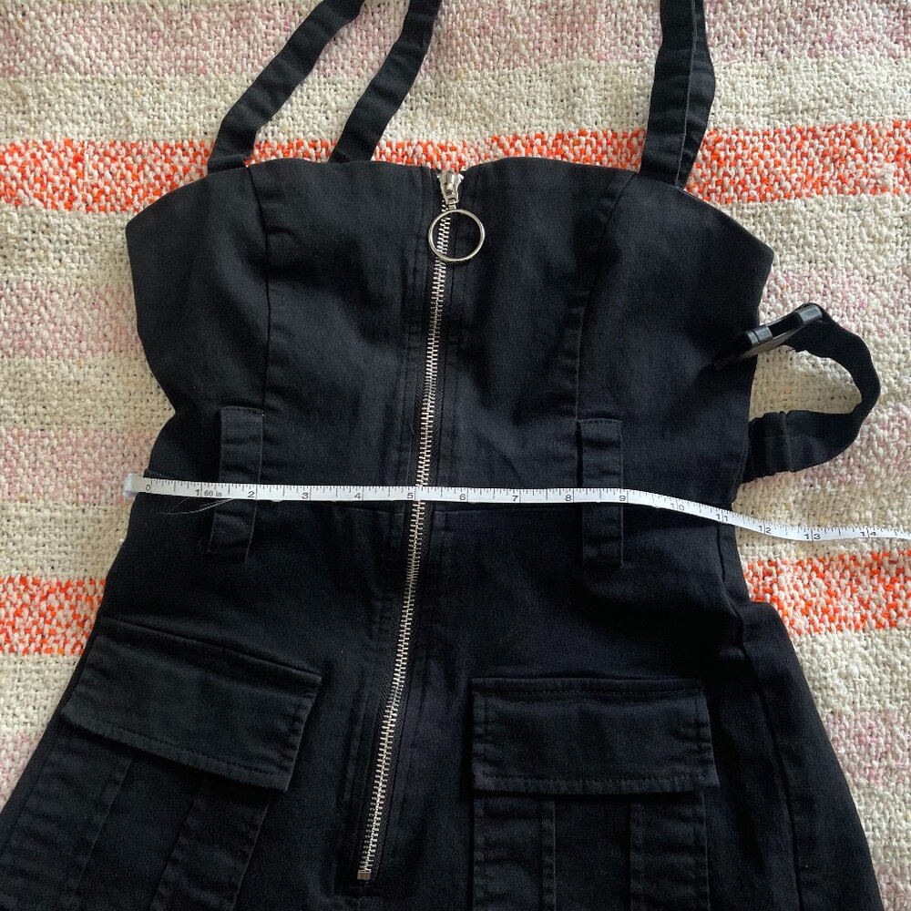 Beginning Boutique Black Utility Cargo Romper - Picture 5 of 12